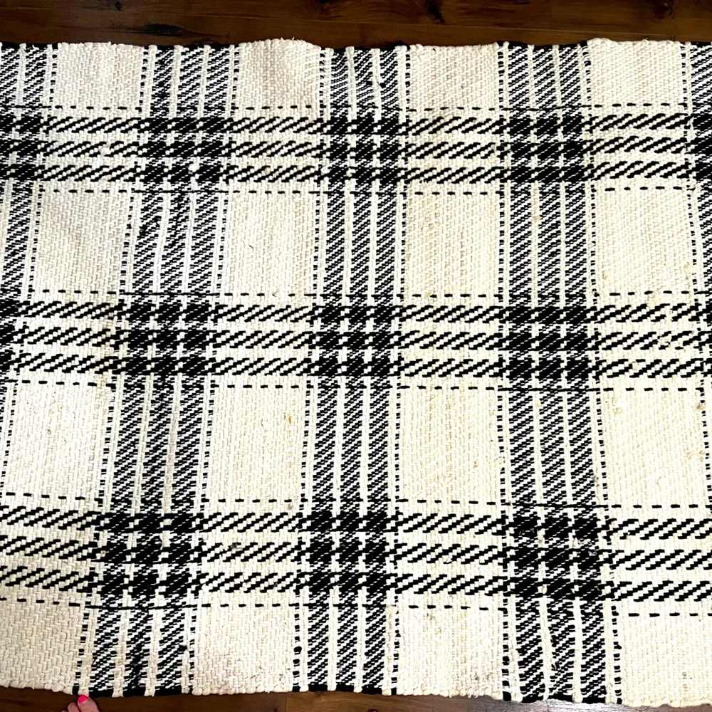 Room Essentials Black and White Checkered Door Mat